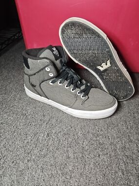 Supra Vaider Men’s High Top Shoes Size 9 Wool Charcoal Gray